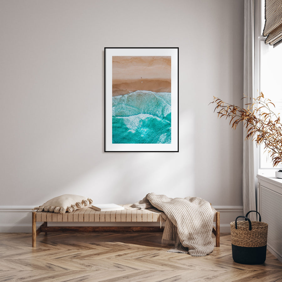 Aerial Beach Waves Photo Color No 2 Poster