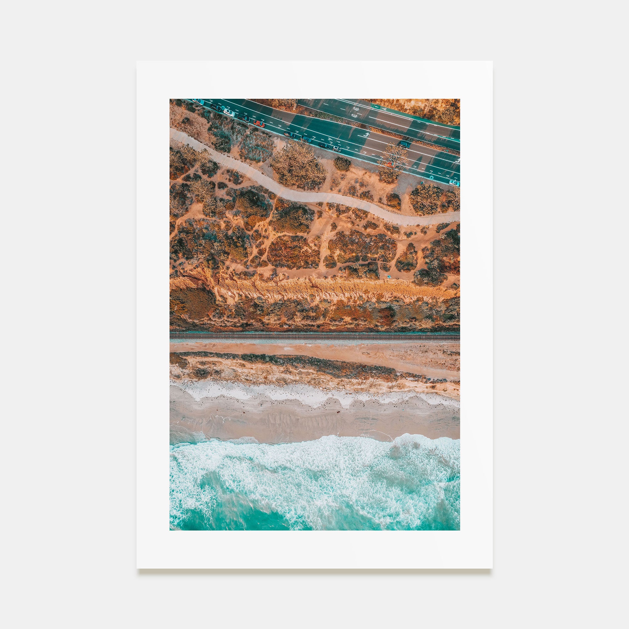 Aerial Beach Waves Photo Color No 4 Poster