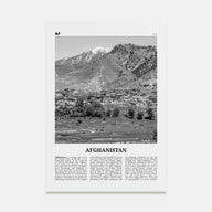 Afghanistan Travel B&W No 2 Poster