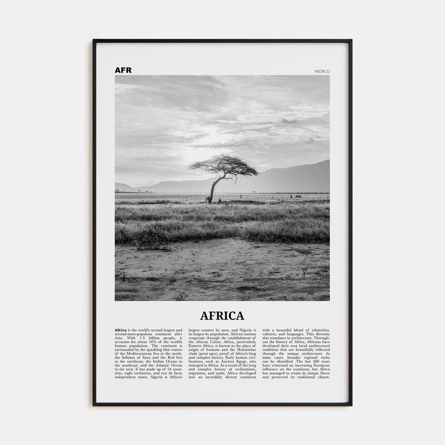 Africa Travel B&W Poster