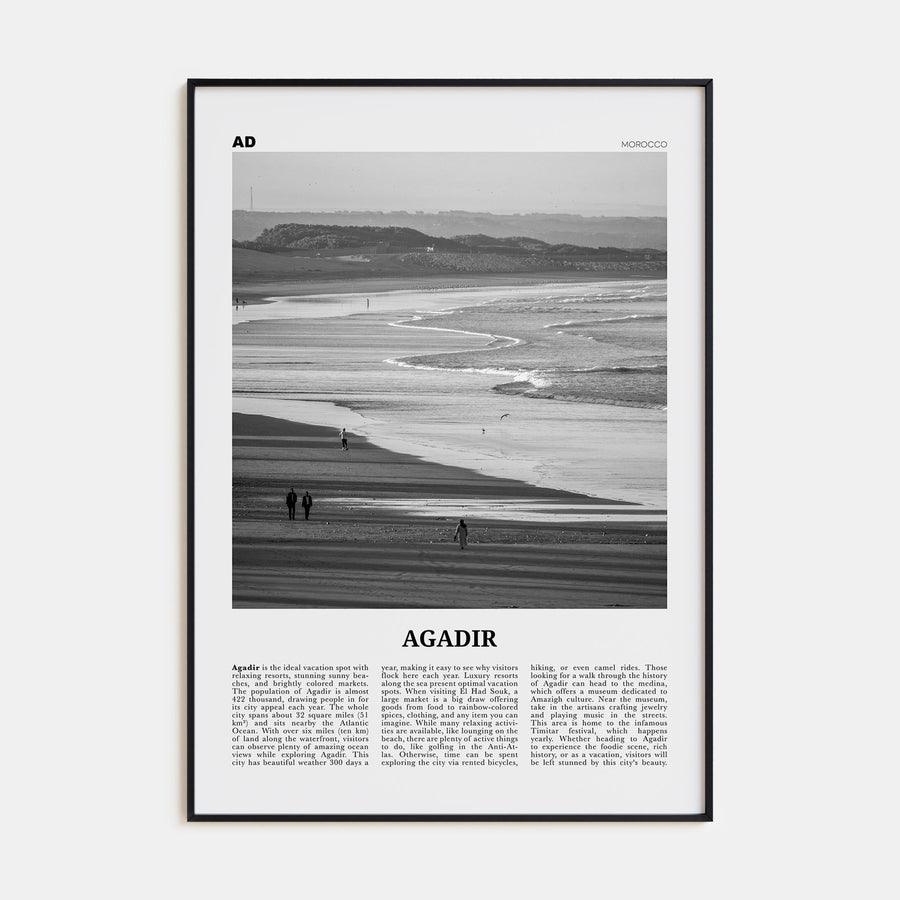 Agadir Travel B&W Poster