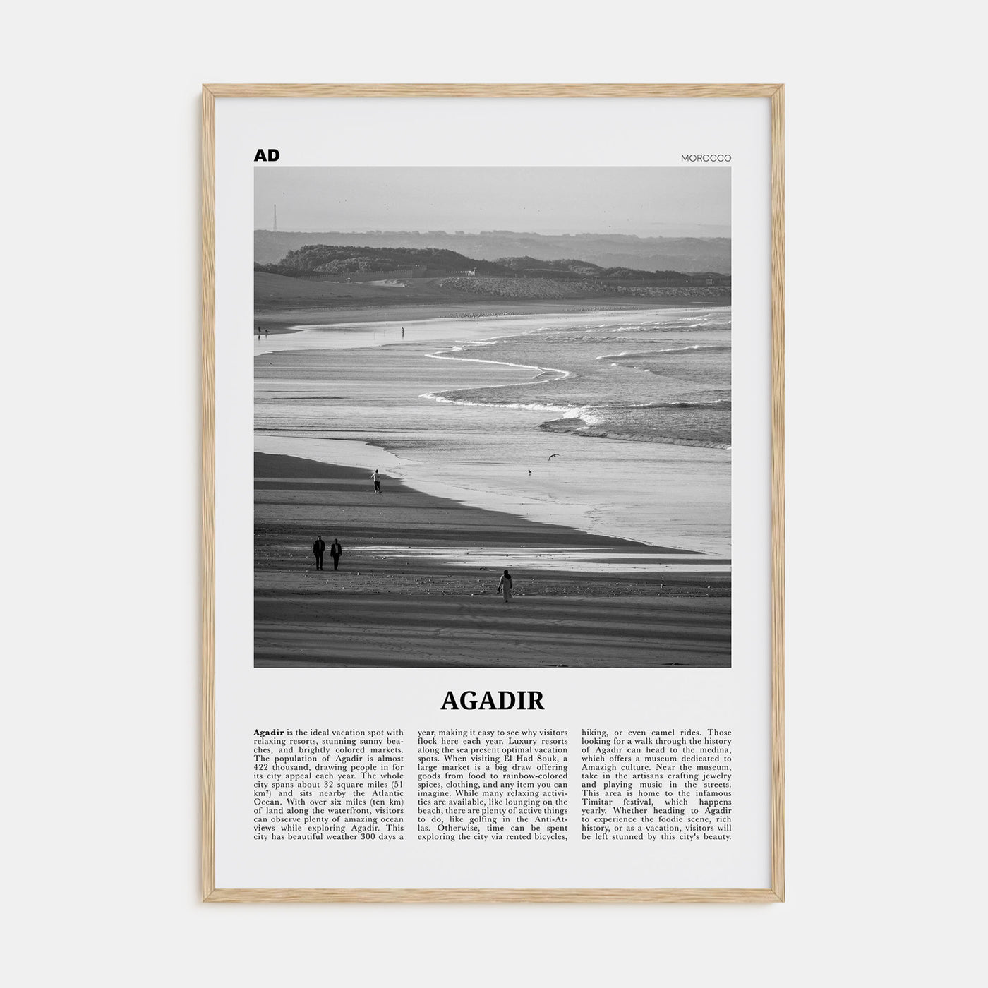 Agadir Travel B&W Poster