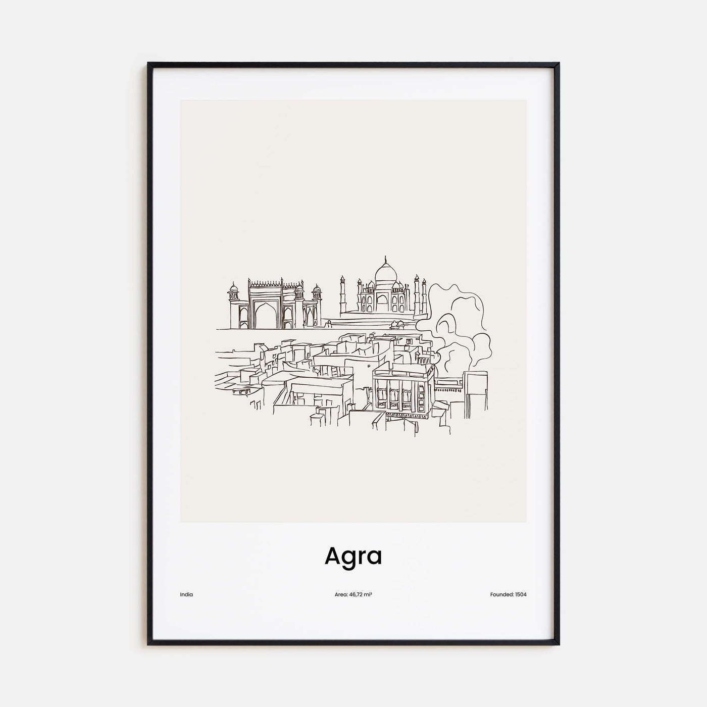 Agra Drawn No 1 Poster