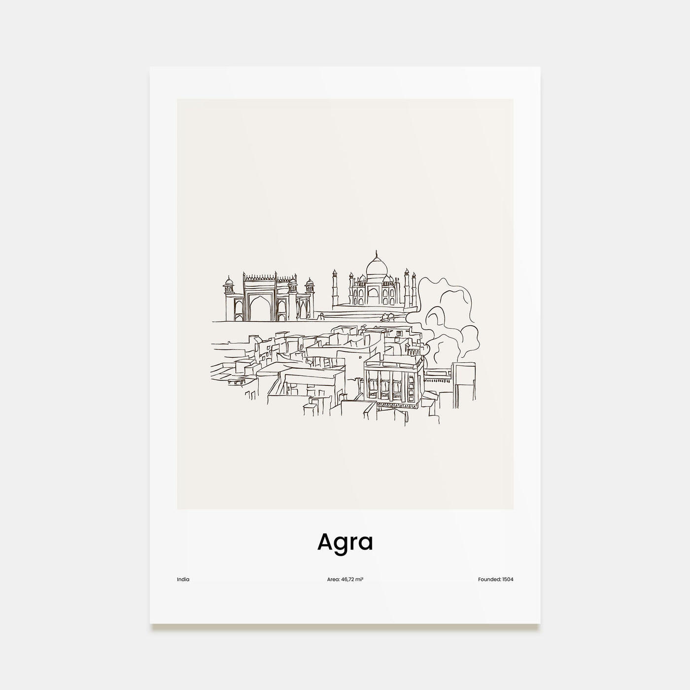 Agra Drawn No 1 Poster