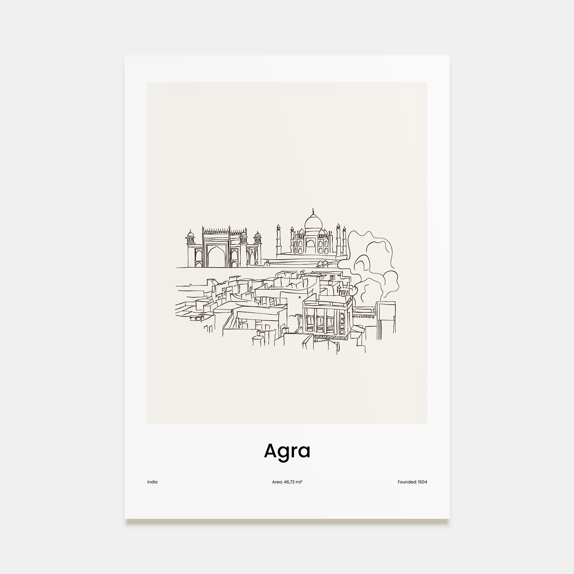 Agra Drawn No 1 Poster