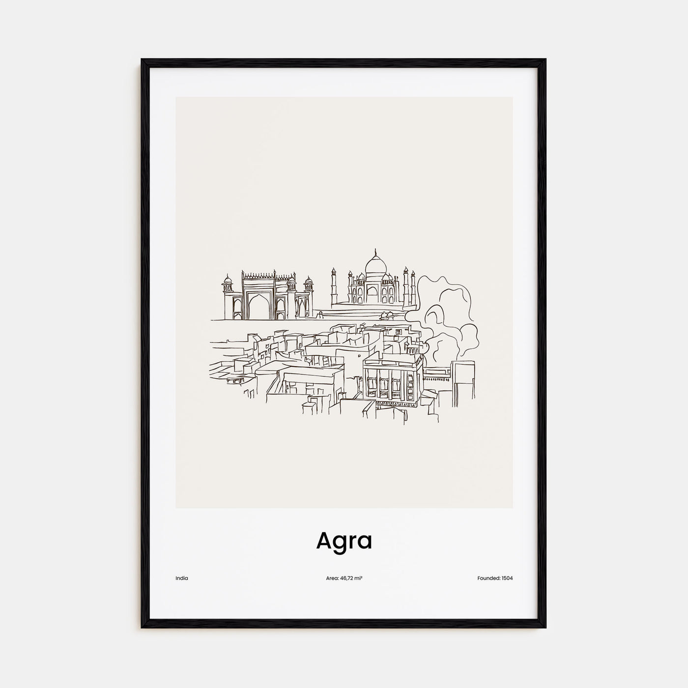 Agra Drawn No 1 Poster