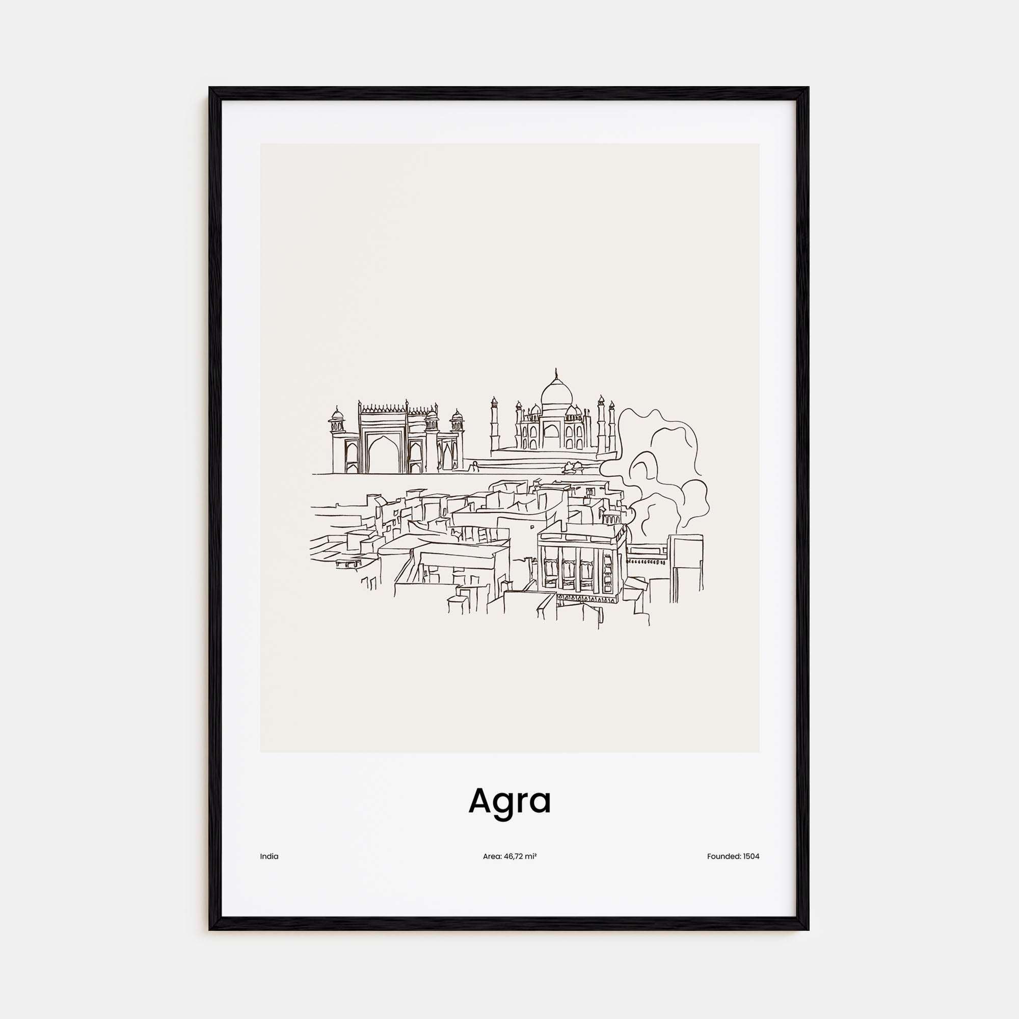 Agra Drawn No 1 Poster