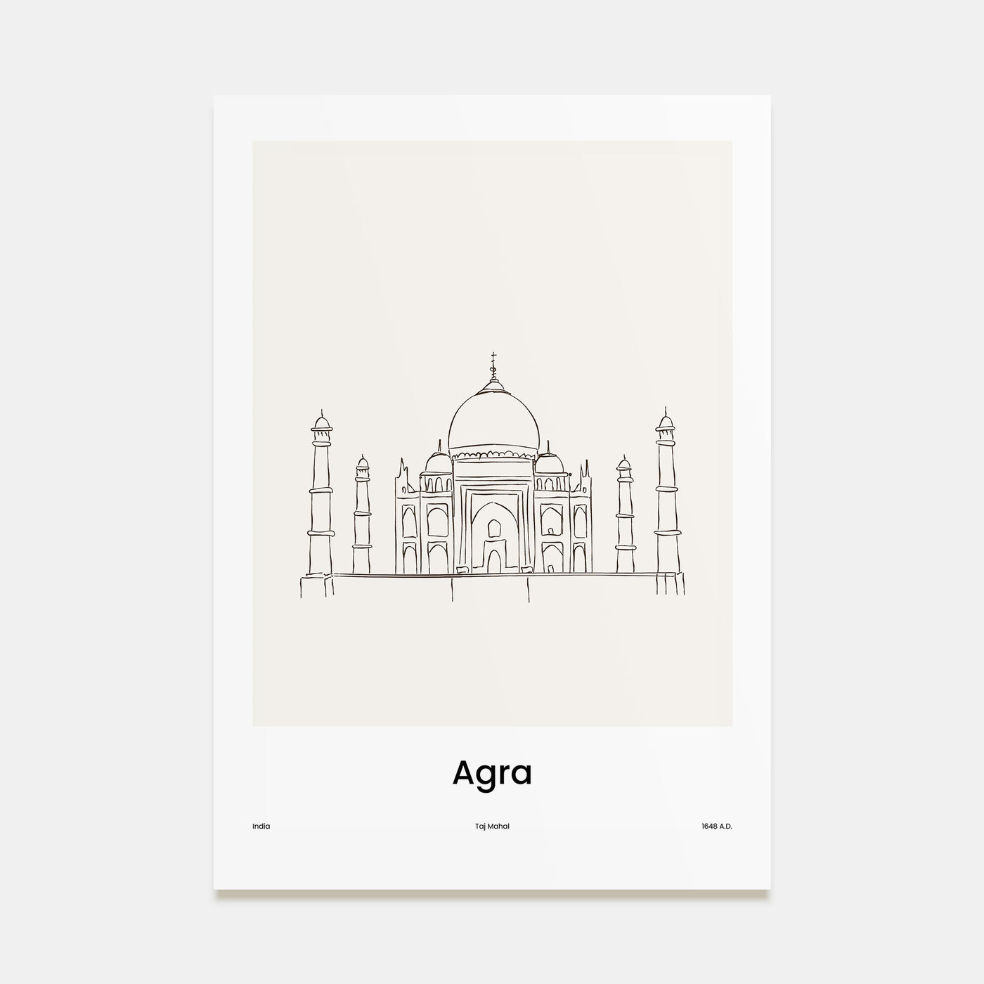 Agra Drawn No 2 Poster