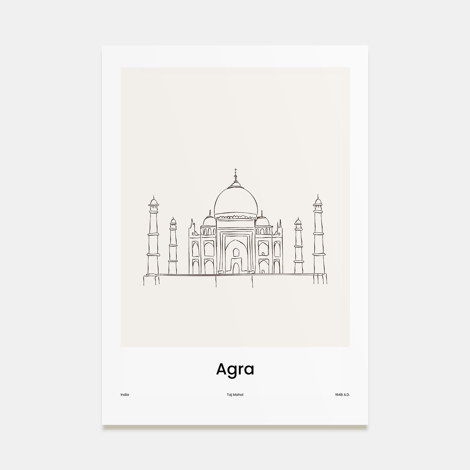 Agra Drawn No 2 Poster