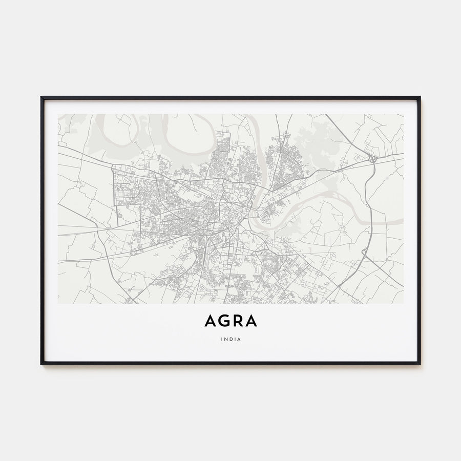 Agra Map Landscape Poster