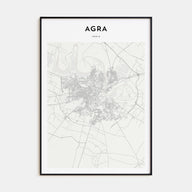 Agra Map Portrait Poster