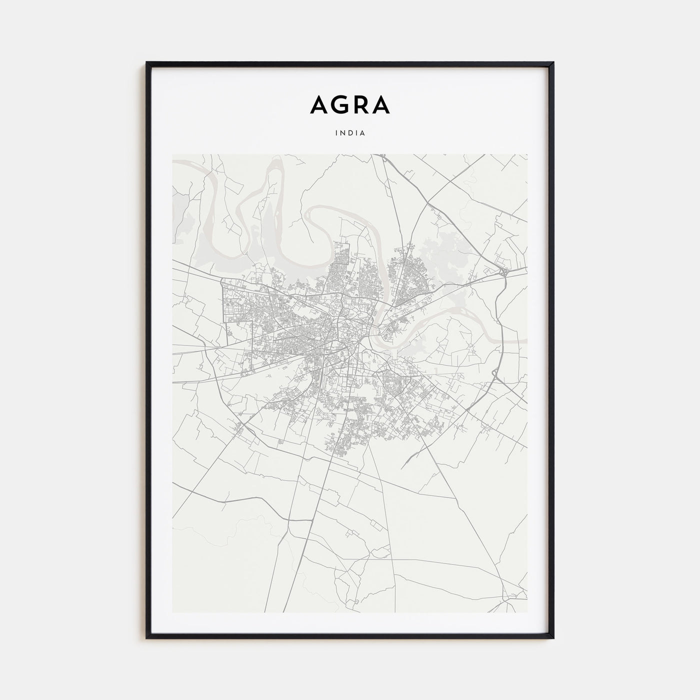 Agra Map Portrait Poster