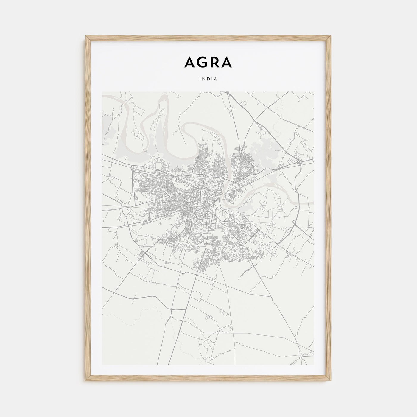 Agra Map Portrait Poster