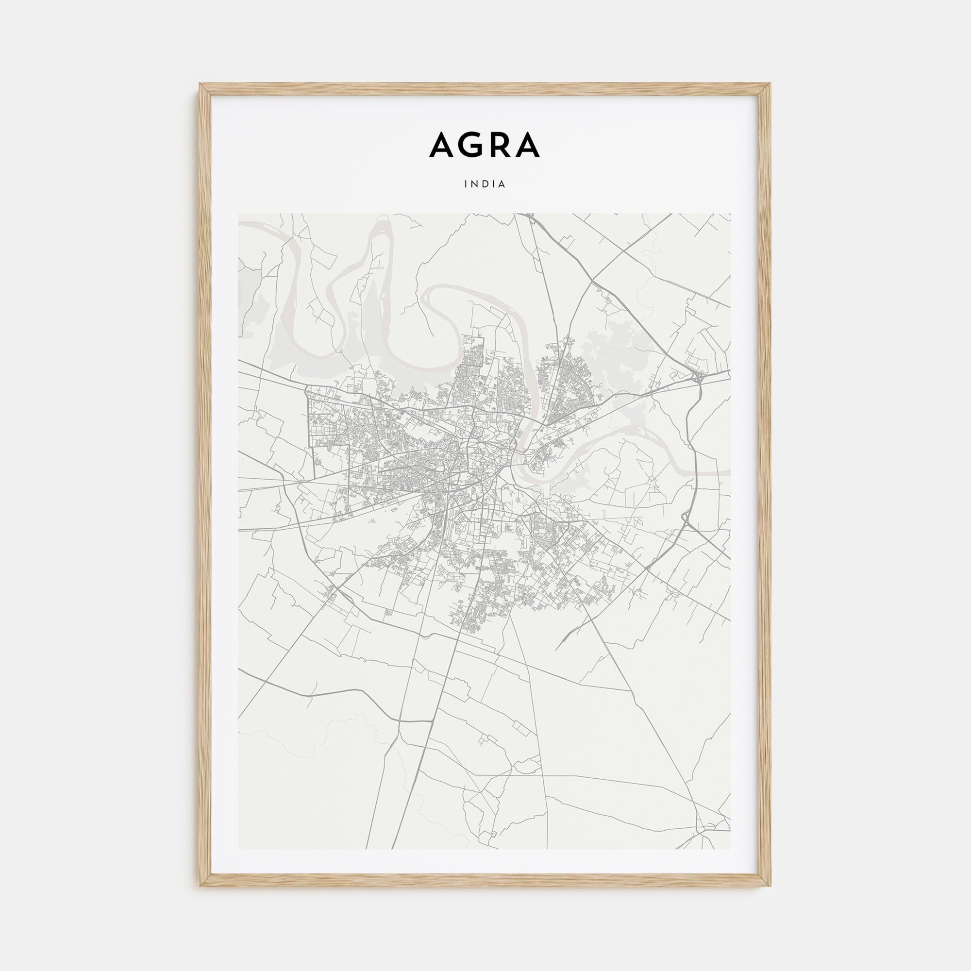 Agra Map Portrait Poster