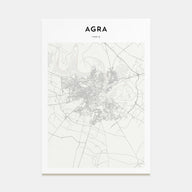 Agra Map Portrait Poster