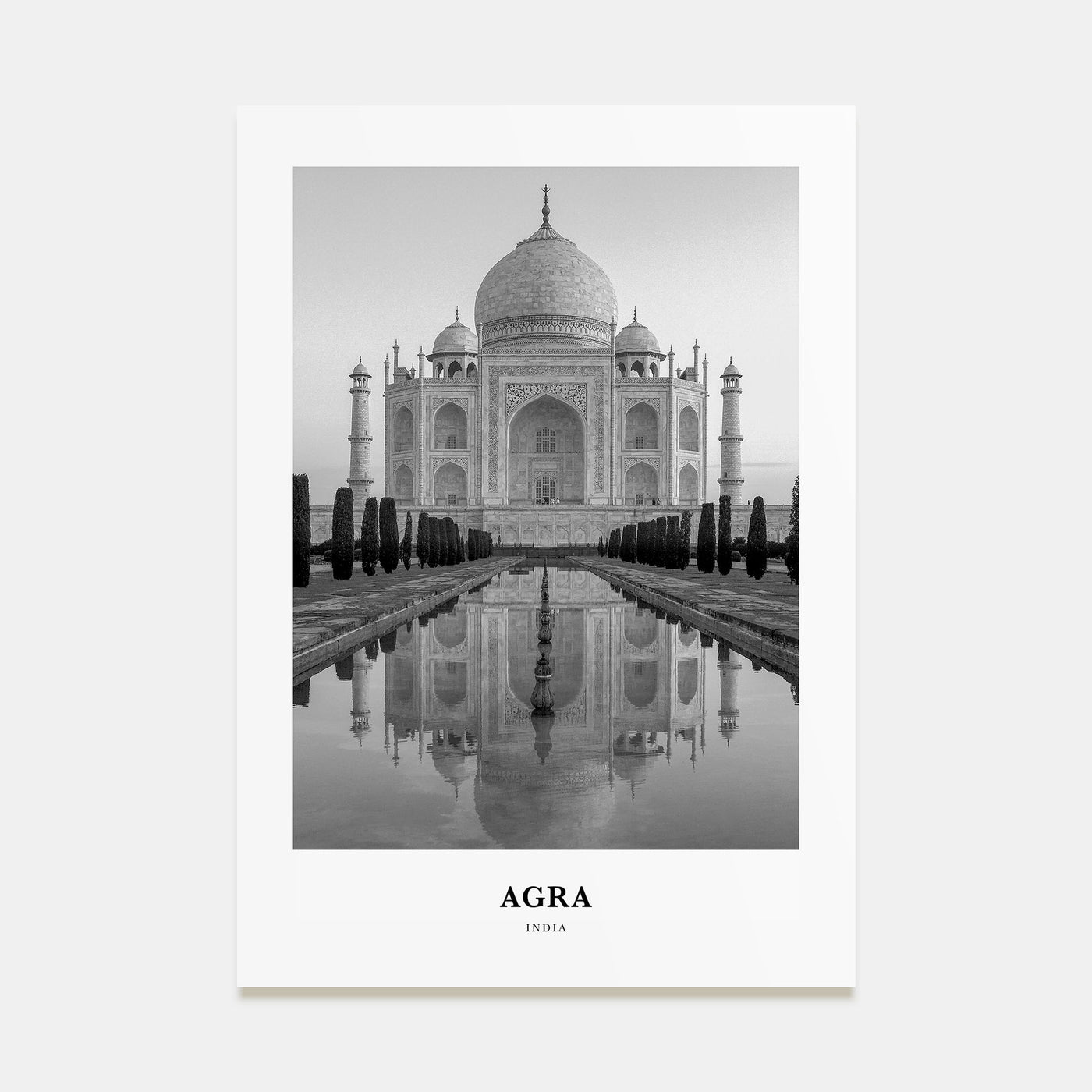 Agra Portrait B&W Poster