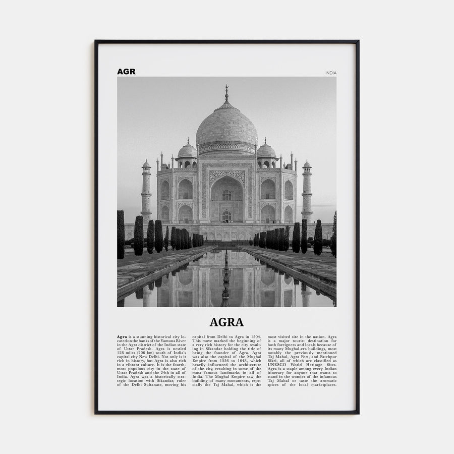 Agra Travel B&W Poster