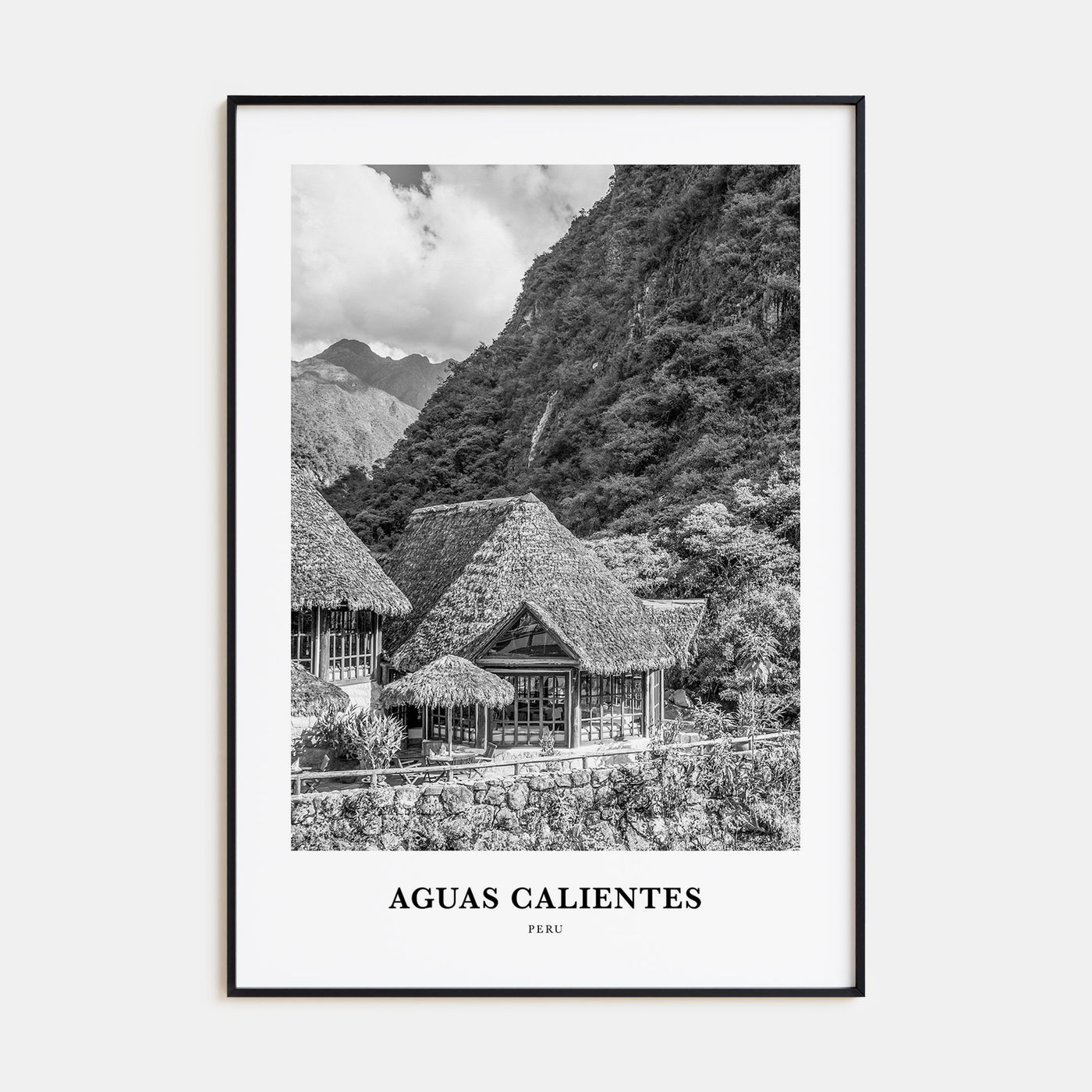 Aguas Calientes Portrait B&W Poster