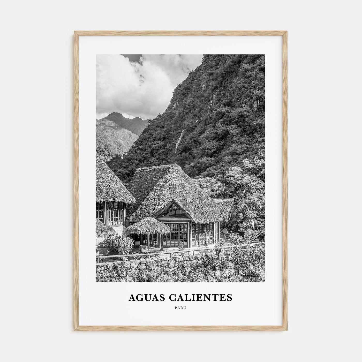 Aguas Calientes Portrait B&W Poster