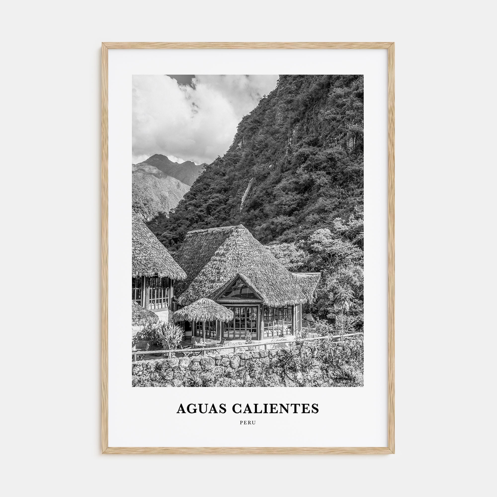Aguas Calientes Portrait B&W Poster