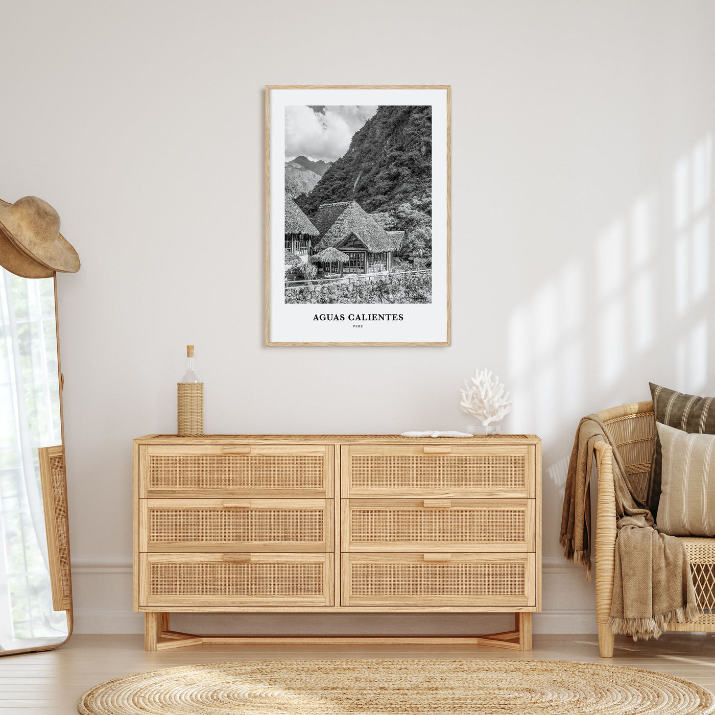 Aguas Calientes Portrait B&W Poster