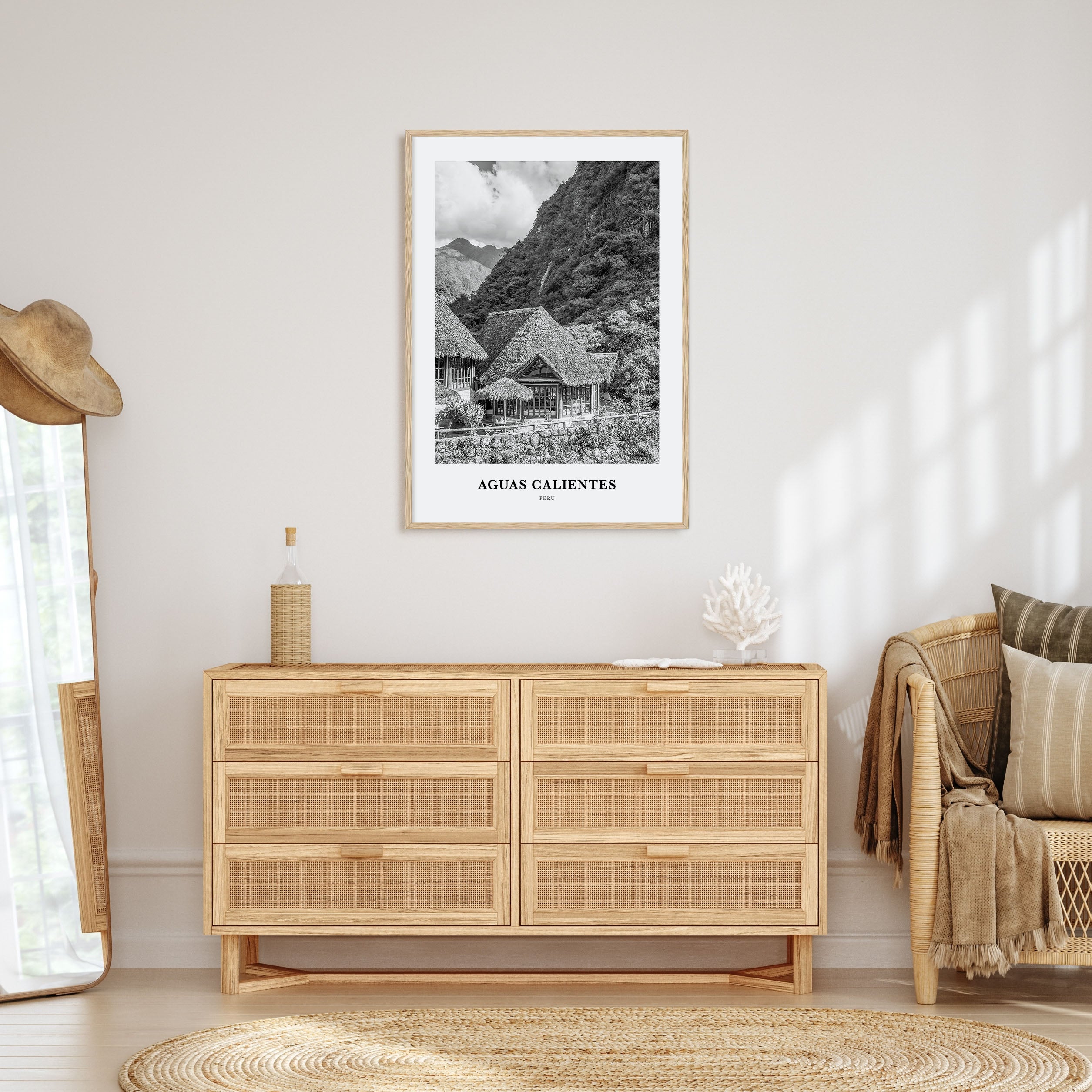 Aguas Calientes Portrait B&W Poster