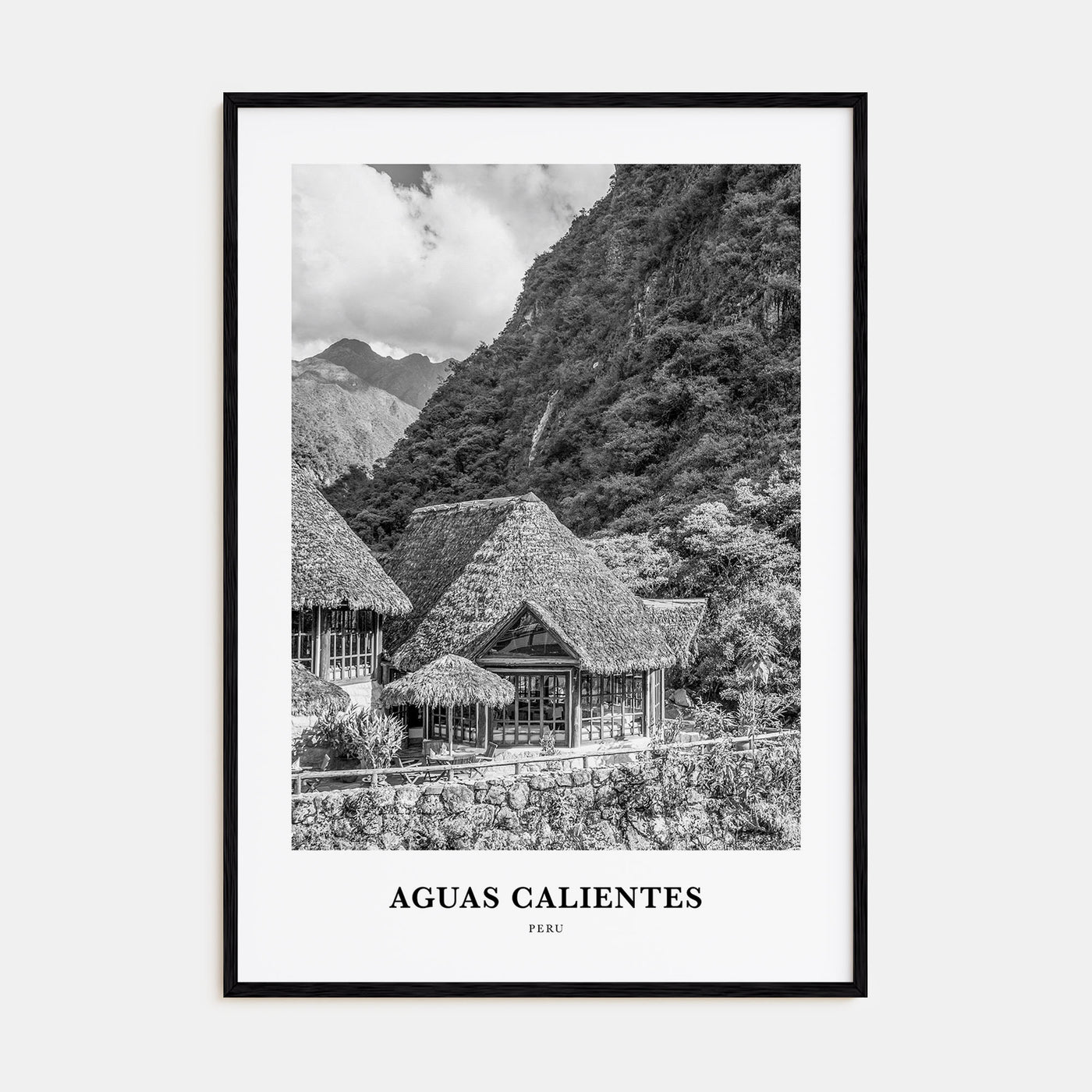 Aguas Calientes Portrait B&W Poster