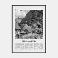 Aguas Calientes Travel B&W Poster