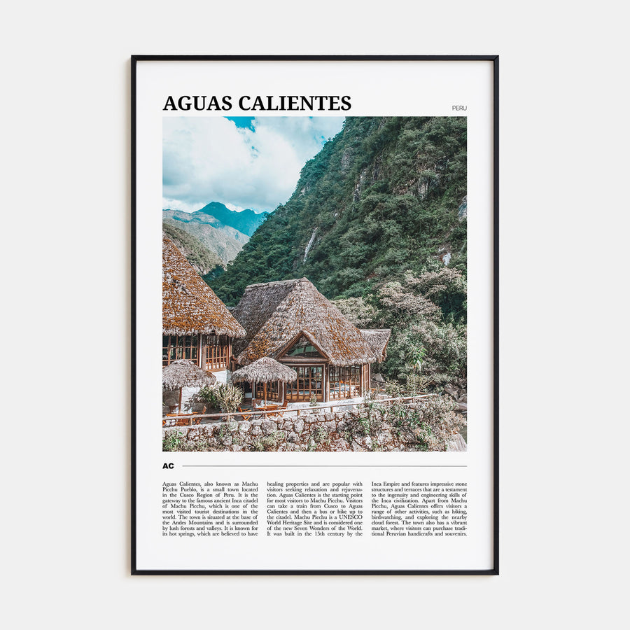 Aguas Calientes Travel Color Poster