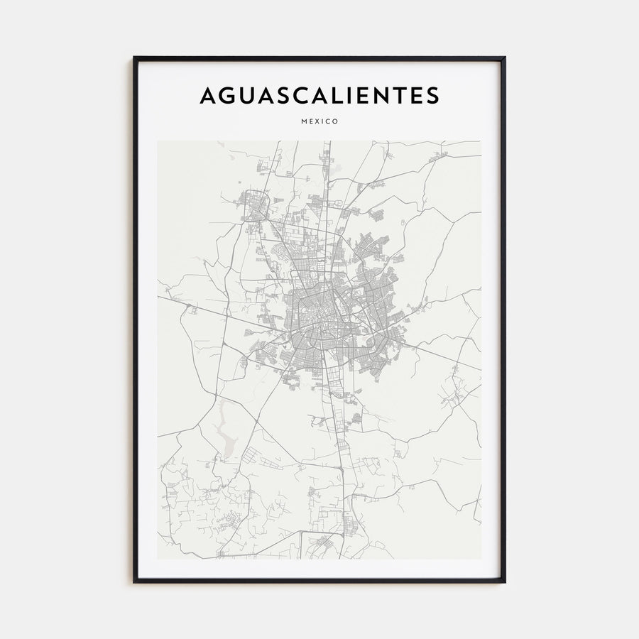 Aguascalientes Map Portrait Poster