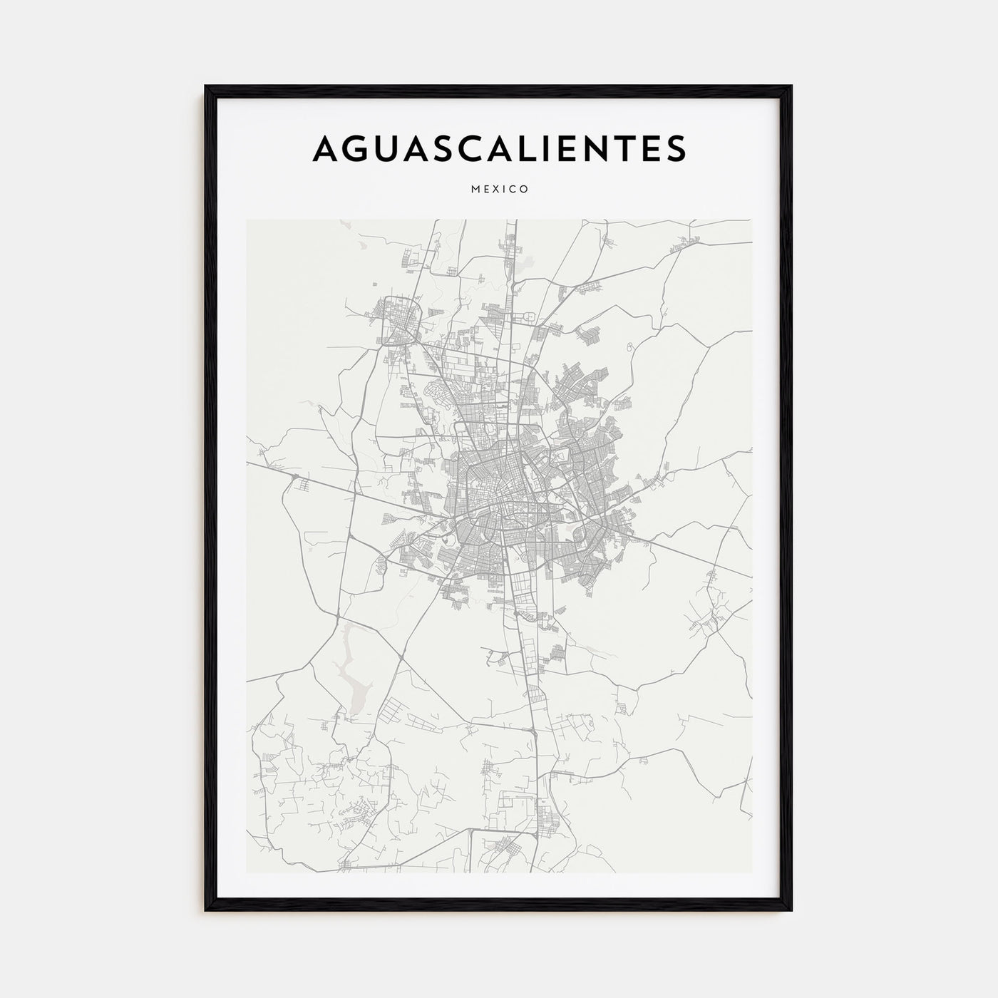 Aguascalientes Map Portrait Poster