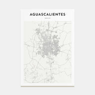 Aguascalientes Map Portrait Poster