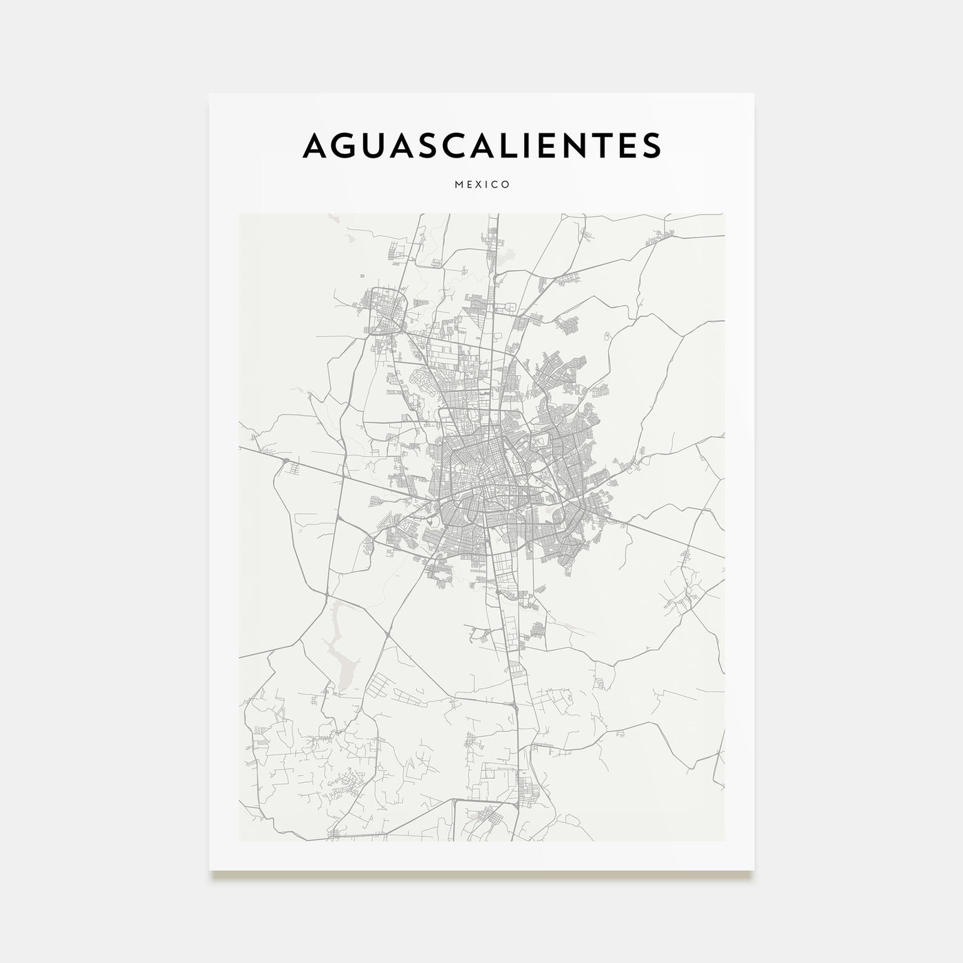 Aguascalientes Map Portrait Poster