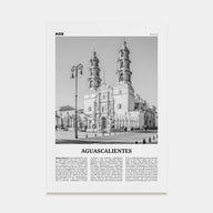 Aguascalientes Travel B&W Poster