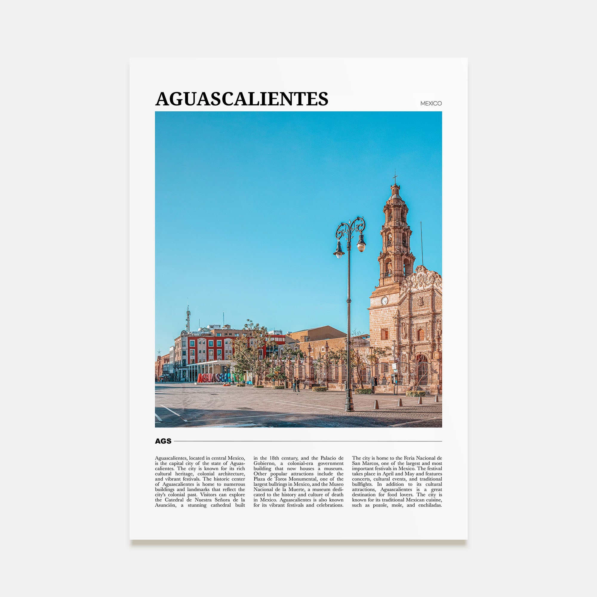 Aguascalientes Travel Color Poster