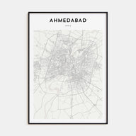 Ahmedabad Map Portrait Poster