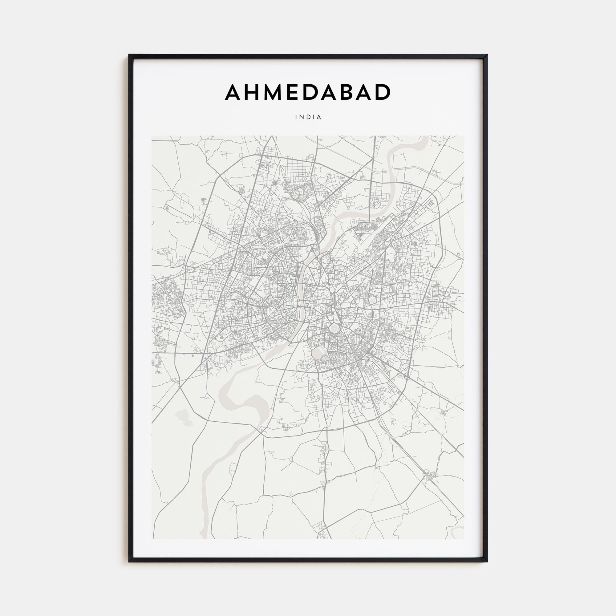 Ahmedabad Map Portrait Poster