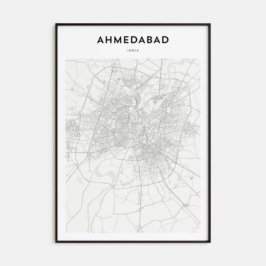 Ahmedabad Map Portrait Poster