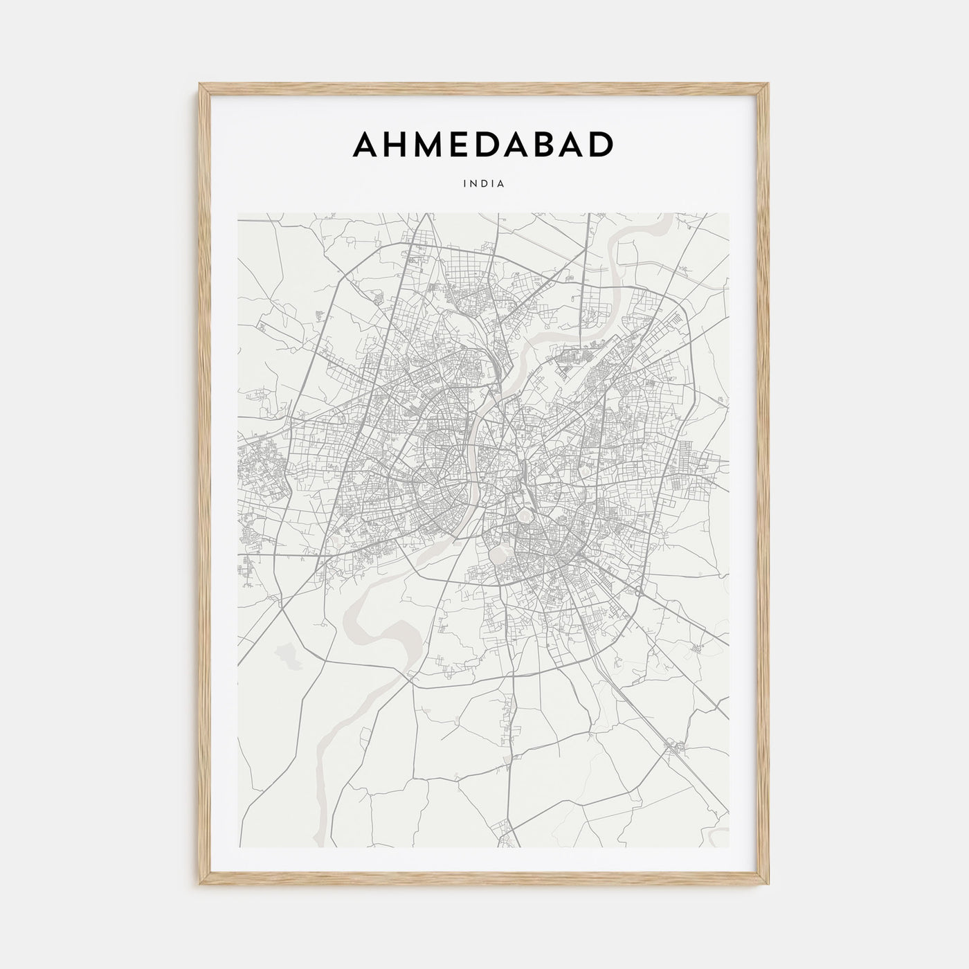 Ahmedabad Map Portrait Poster