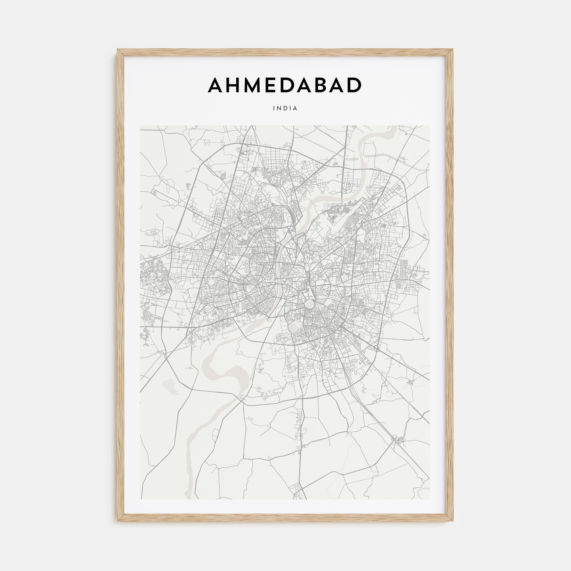 Ahmedabad Map Portrait Poster