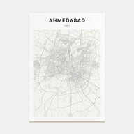 Ahmedabad Map Portrait Poster