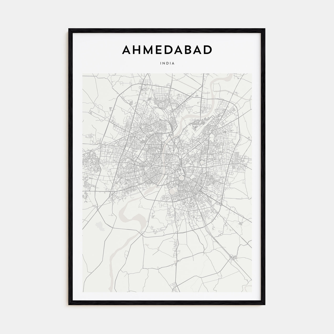 Ahmedabad Map Portrait Poster
