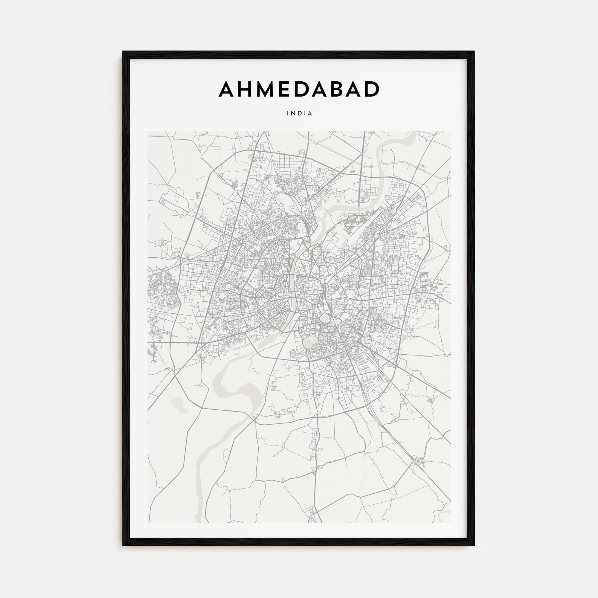 Ahmedabad Map Portrait Poster
