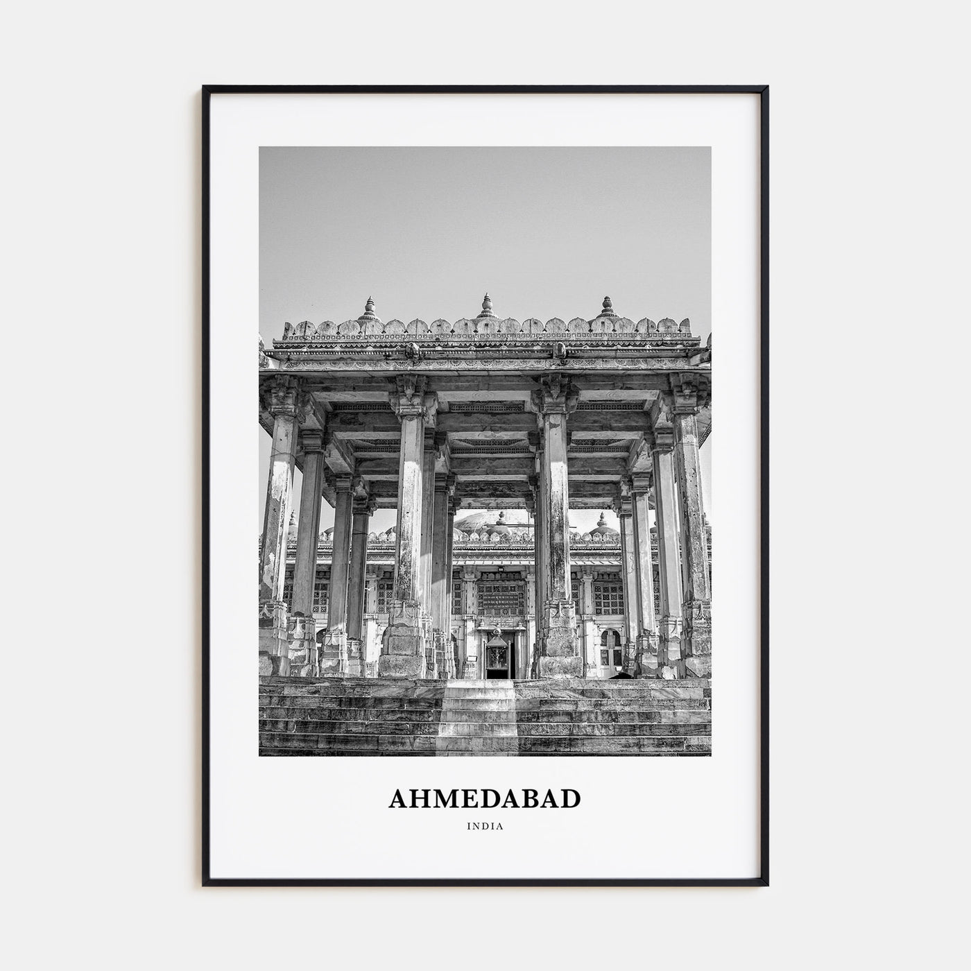 Ahmedabad Portrait B&W Poster