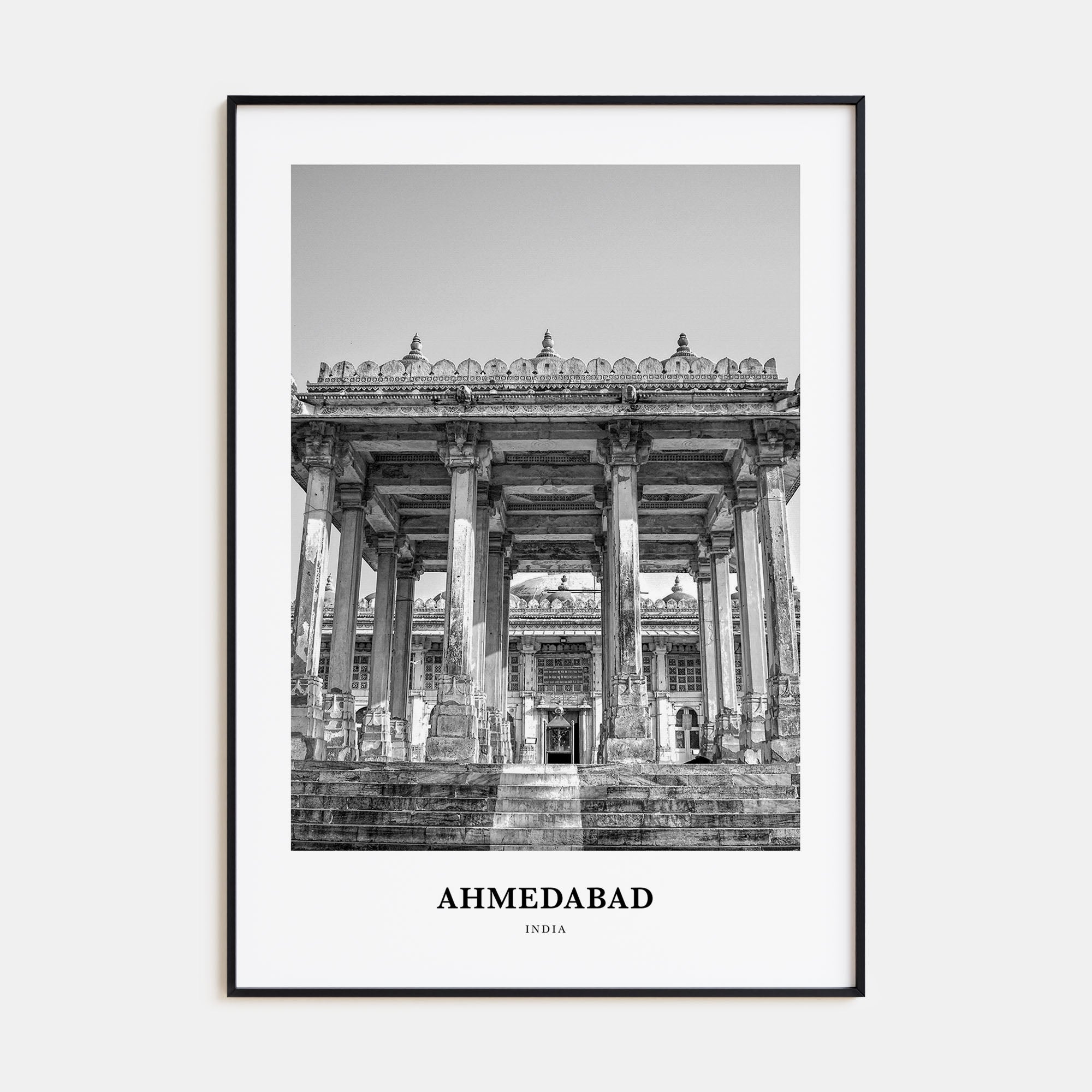 Ahmedabad Portrait B&W Poster