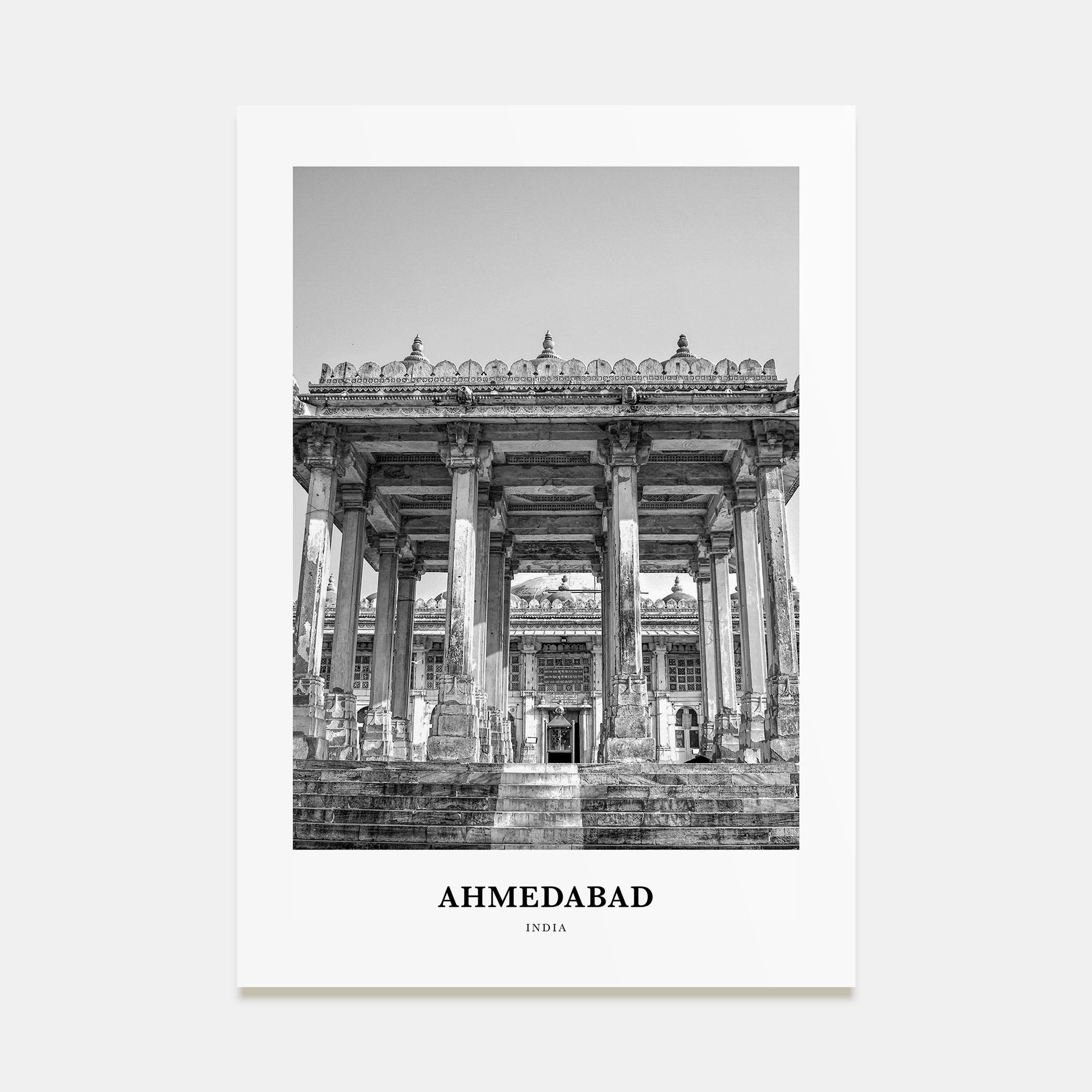 Ahmedabad Portrait B&W Poster