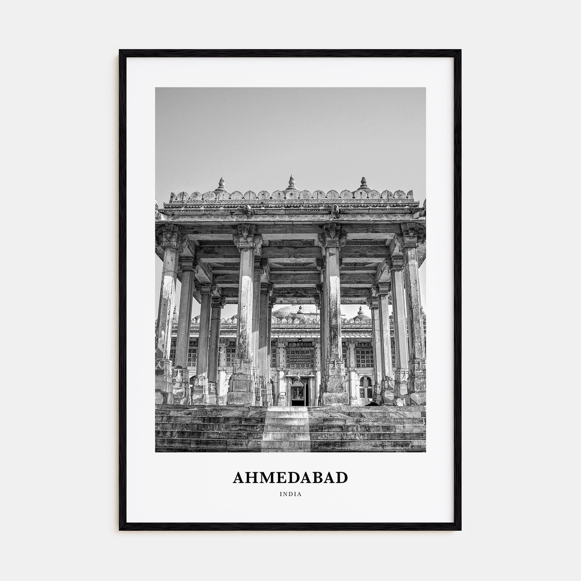 Ahmedabad Portrait B&W Poster