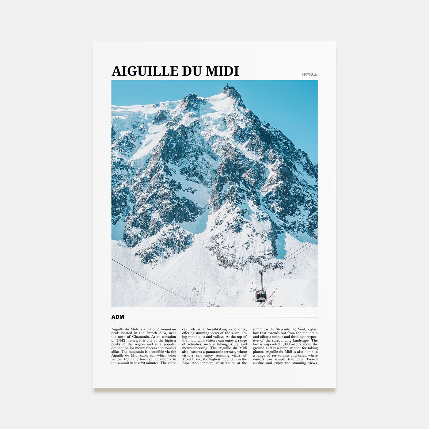 Aiguille du Midi Travel Color Poster