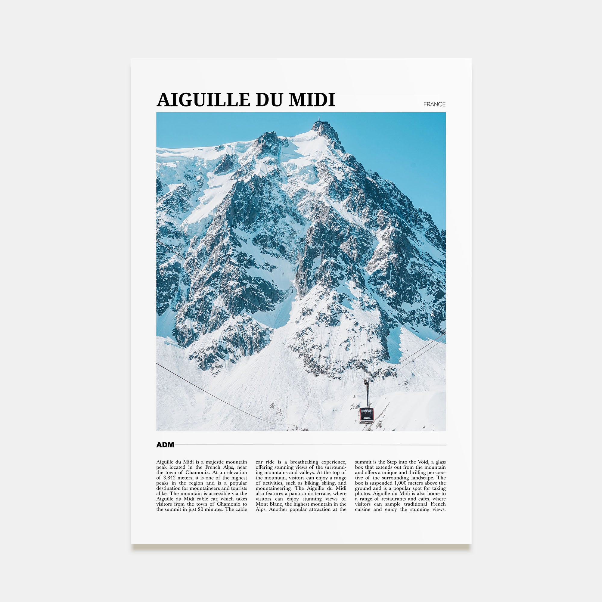 Aiguille du Midi Travel Color Poster