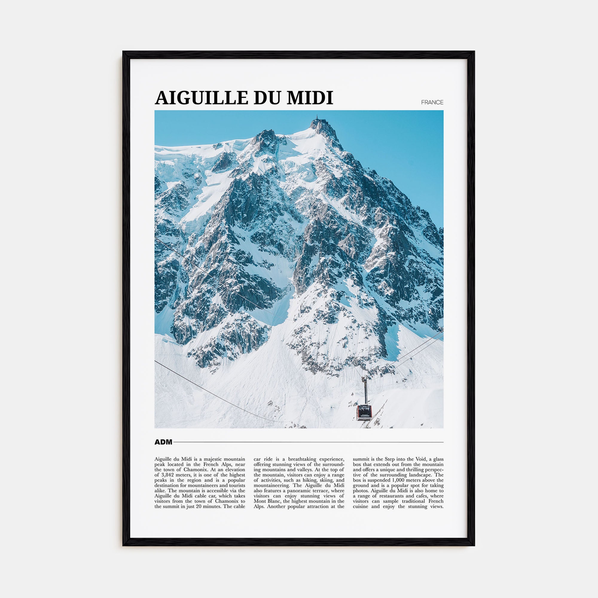 Aiguille du Midi Travel Color Poster